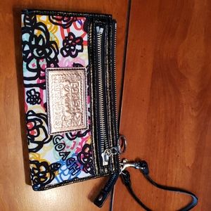 Colorful Coach Poppy Wristlet